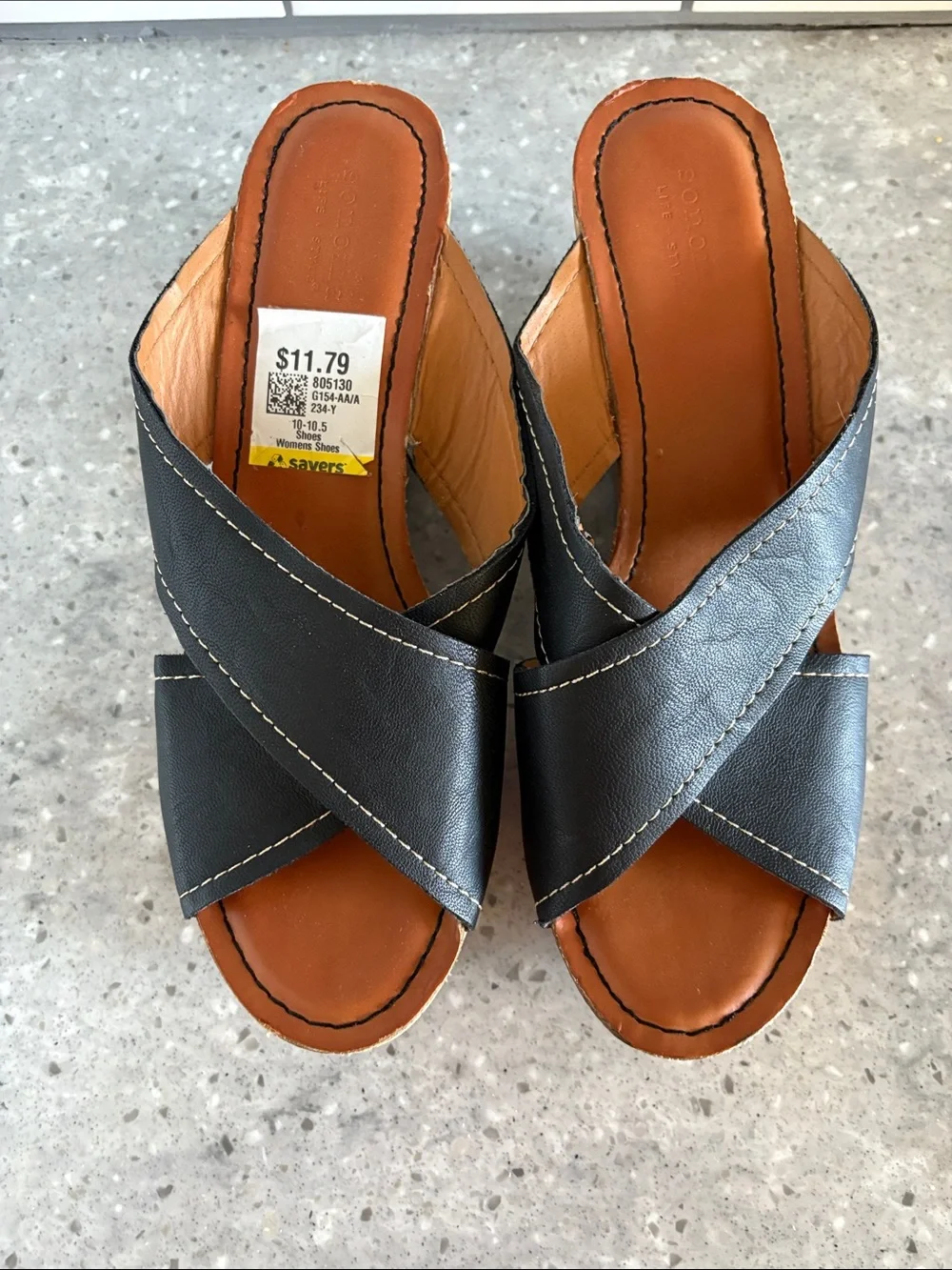 LAST CHANCE CLOSET CLOSING!  Sonoma Black Crisscross Cork Wedge Sandals